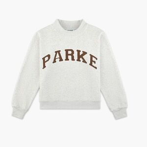Parke Women's Cream Pullover Sweatshirt with Brown Logo